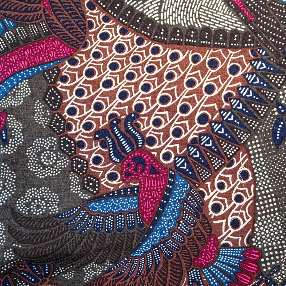 Fabric Multi Peacock Geometric Print 42 x 1yd